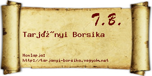 Tarjányi Borsika névjegykártya